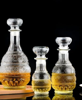 Round lotus-shaped wine bottle